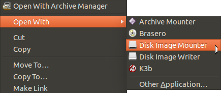 Mouse right click on ISO file to mount it on virtual drive.