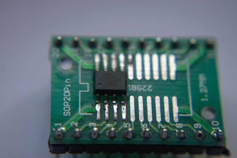 ATTiny13a SSU mounted on adapter plate