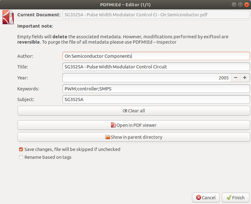 PDFMtEd - PDF metadata editor